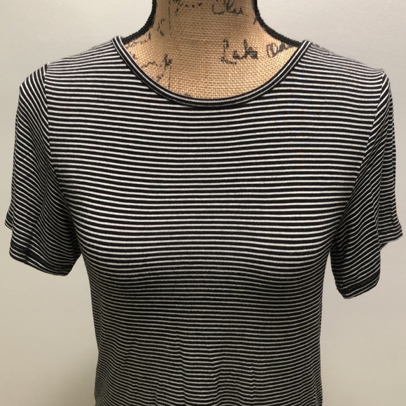 {Altar'd State} Black And White Striped Keyhole Back Tee - Picture 3 of 8